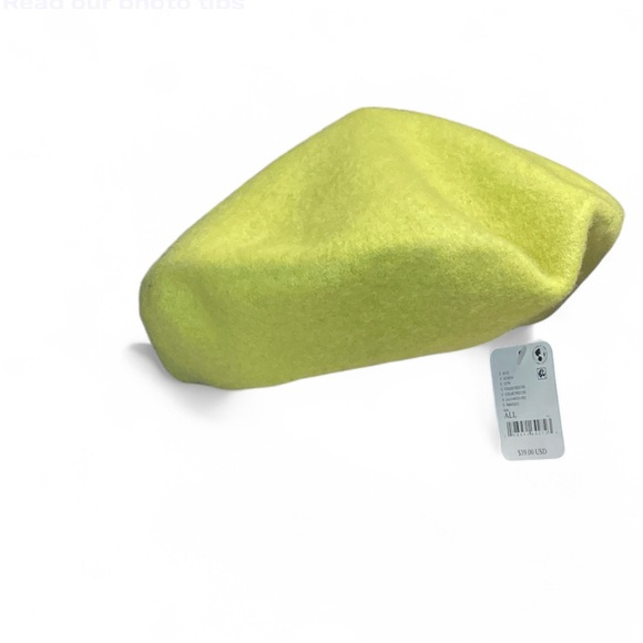 Urban Outfitters Accessories - Urban Outfitters Chartreuse Lime Green Wool Beret Y2K‎ Maximalist NWT